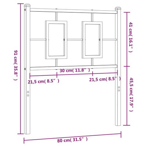 Sengegavl 75 cm metal hvid