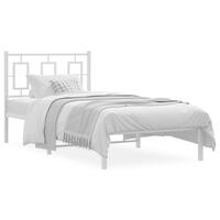 Sengeramme med sengegavl 90x200 cm metal hvid