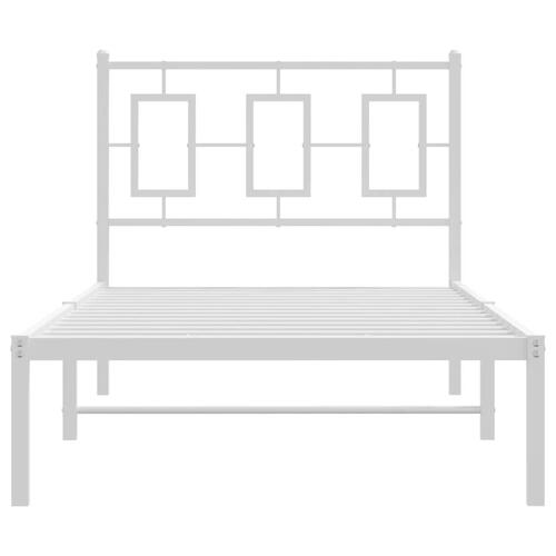 Sengeramme med sengegavl 90x200 cm metal hvid