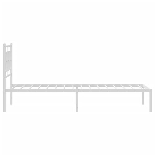 Sengeramme med sengegavl 90x200 cm metal hvid