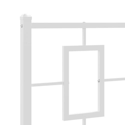 Sengeramme med sengegavl 90x200 cm metal hvid