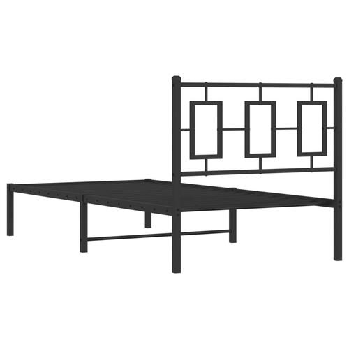 Sengeramme med sengegavl 90x200 cm metal sort