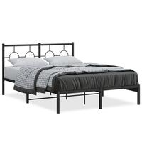 Sengeramme med sengegavl 140x200 cm metal sort