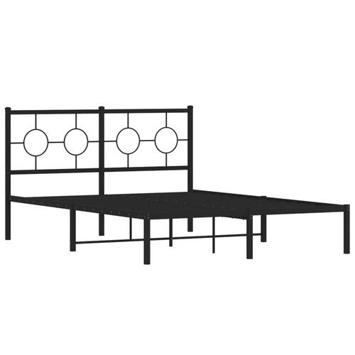 Sengeramme med sengegavl 140x200 cm metal sort