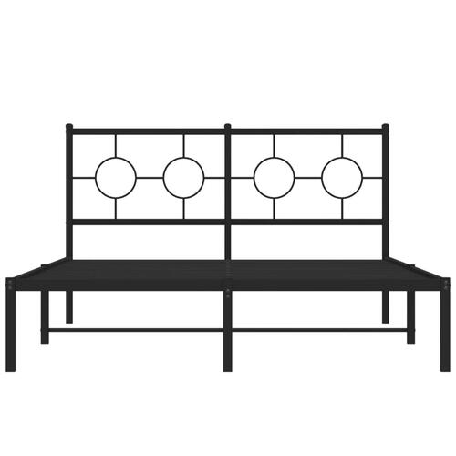 Sengeramme med sengegavl 140x200 cm metal sort