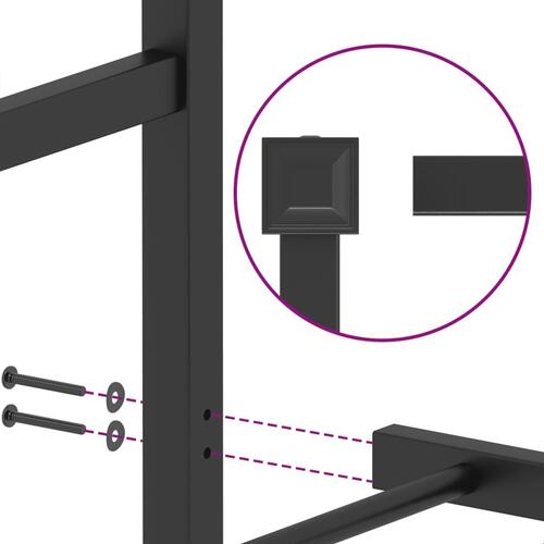 Sengeramme med sengegavl 140x200 cm metal sort