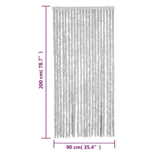 Flueforhæng 90x200 cm chenille grå
