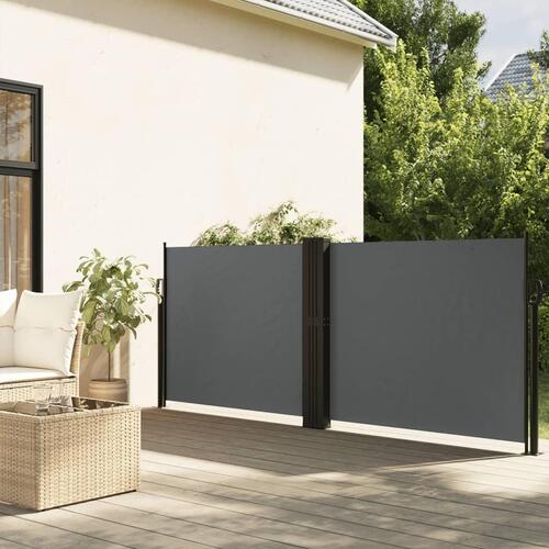 Sammenrullelig sidemarkise 140 x 1000 cm antracitgrå
