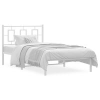 Sengeramme med sengegavl 100x200 cm metal hvid