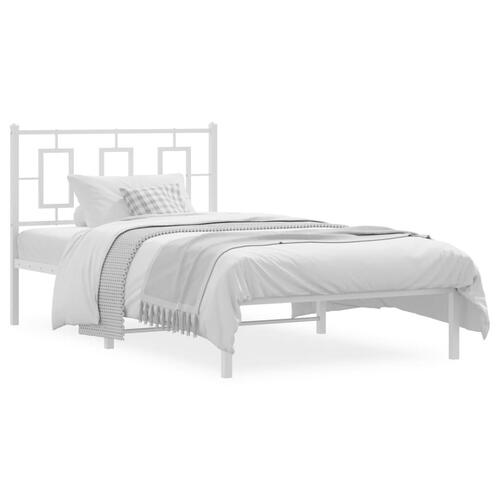 Sengeramme med sengegavl 100x200 cm metal hvid