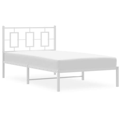 Sengeramme med sengegavl 100x200 cm metal hvid