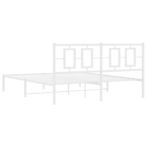 Sengeramme med sengegavl 160x200 cm metal hvid