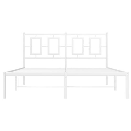 Sengeramme med sengegavl 140x200 cm metal hvid