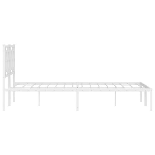 Sengeramme med sengegavl 140x200 cm metal hvid