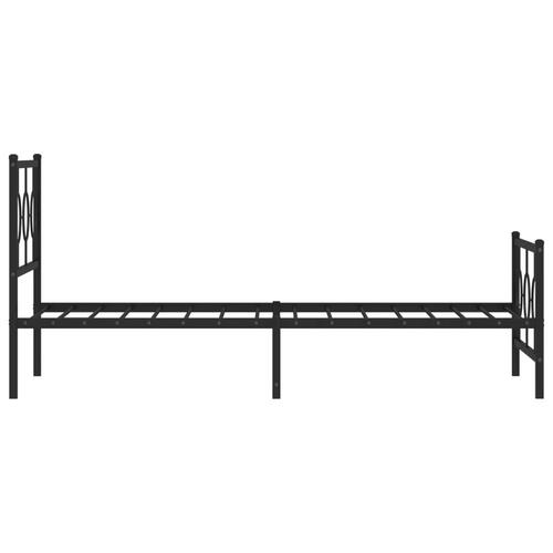 Sengeramme med sengegavl og fodgærde 90x200 cm metal sort