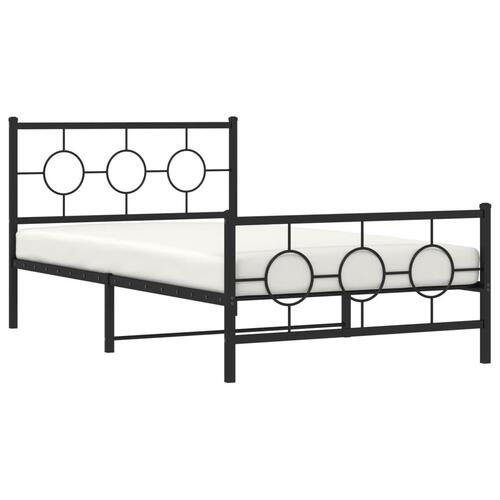 Sengeramme med sengegavl og fodgærde 107x203 cm metal sort