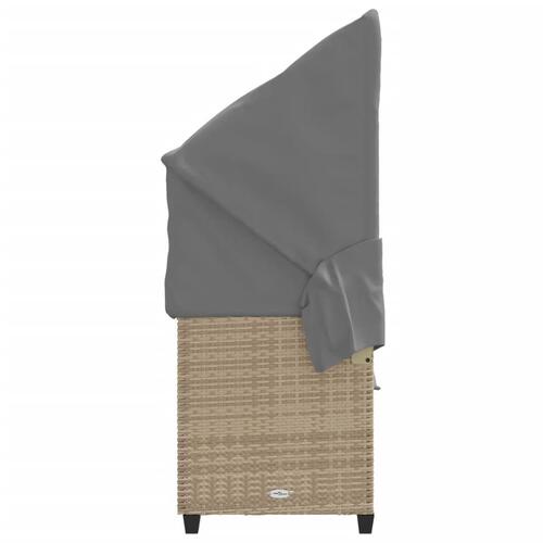 Loungesofa med baldakin og hynder polyrattan beige