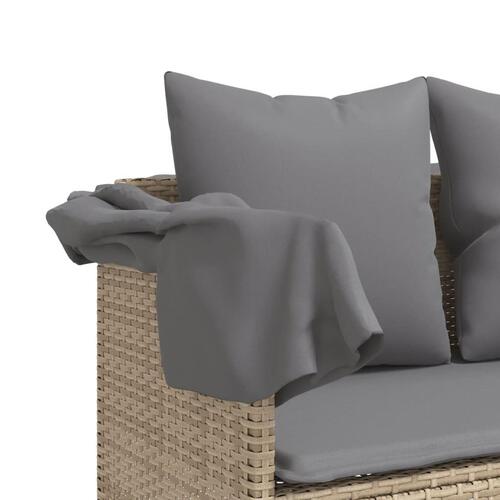 Loungesofa med baldakin og hynder polyrattan beige