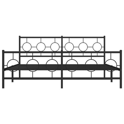 Sengeramme med sengegavl og fodgærde 183x213 cm metal sort