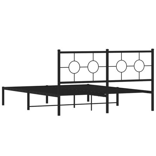 Sengeramme med sengegavl 150x200 cm metal sort