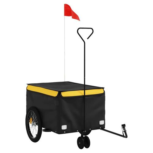 Cykelanhænger 30 kg jern sort og gul