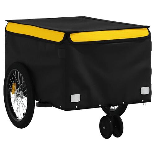 Cykelanhænger 30 kg jern sort og gul