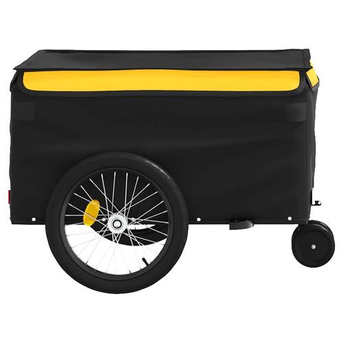 Cykelanhænger 30 kg jern sort og gul
