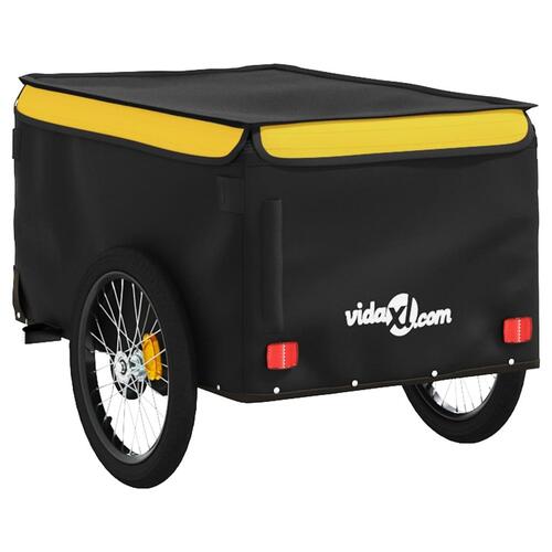 Cykelanhænger 30 kg jern sort og gul