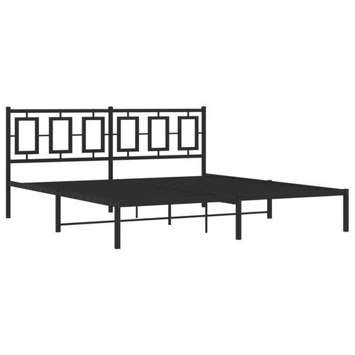 Sengeramme med sengegavl 180x200 cm metal sort
