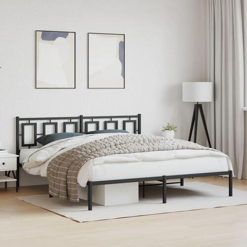 Sengeramme med sengegavl 180x200 cm metal sort