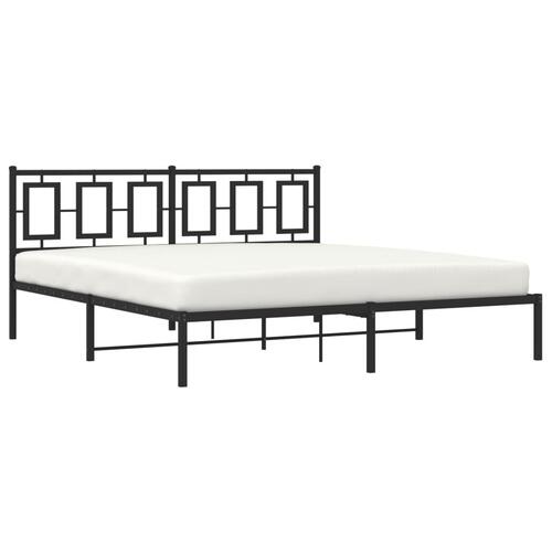 Sengeramme med sengegavl 180x200 cm metal sort