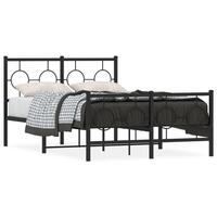 Sengeramme med sengegavl og fodgærde 120x200 cm metal sort