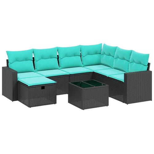 Sofasæt til haven 7 dele med hynder polyrattan beige