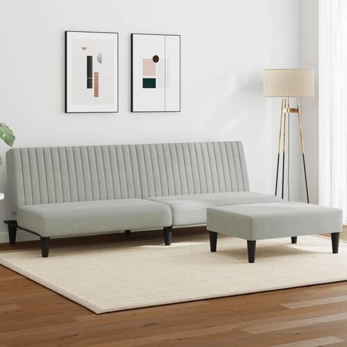 2 personers sofa velour lysegrå