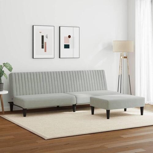 2 personers sofa velour lysegrå