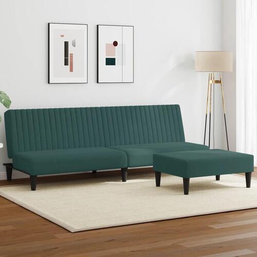 2 personers sofa velour mørkegrøn