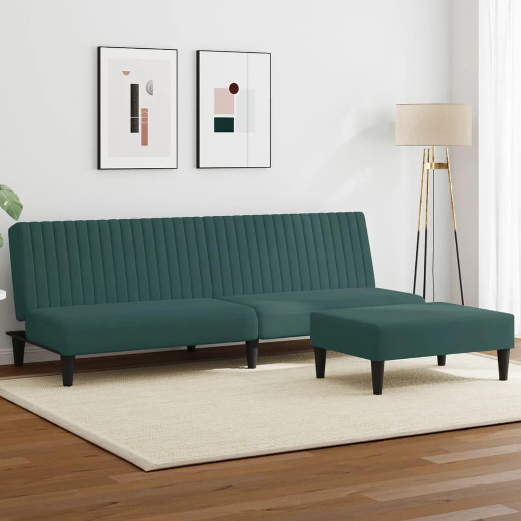2 personers sofa velour mørkegrøn