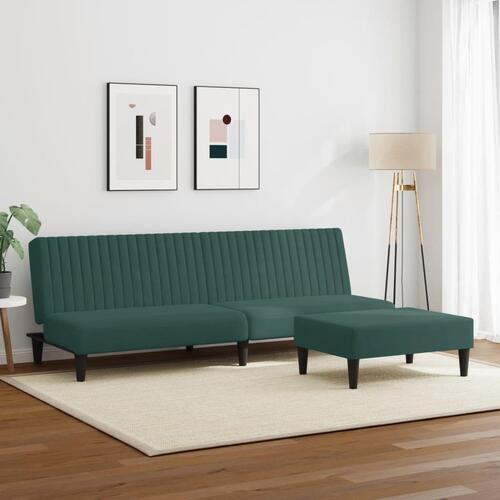 2 personers sofa velour mørkegrøn