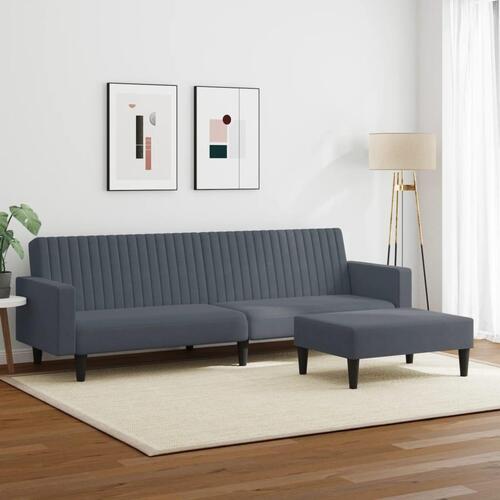 2 personers sofa velour mørkegrå