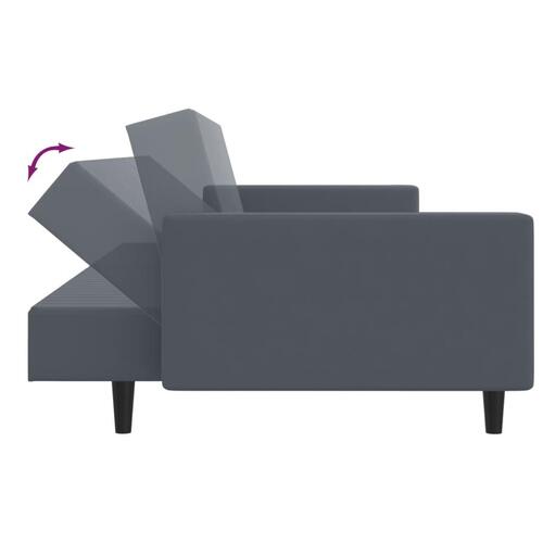 2 personers sofa velour mørkegrå