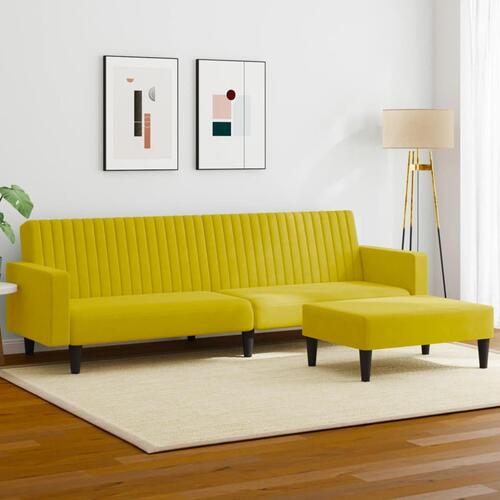 2 personers sofa velour gul