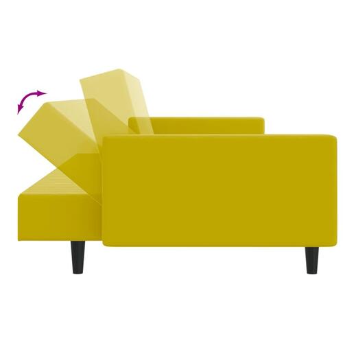 2 personers sofa velour gul