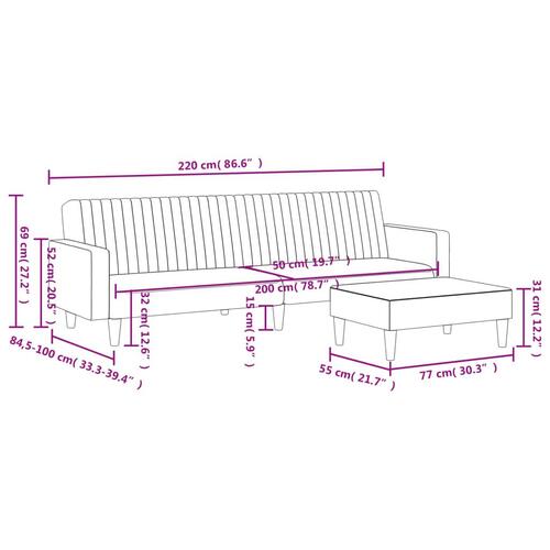 2 personers sofa velour gul