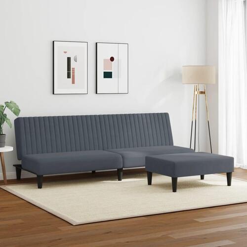 2 personers sofa velour mørkegrå