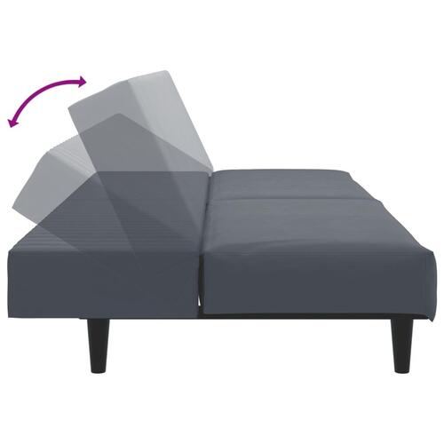 2 personers sofa velour mørkegrå