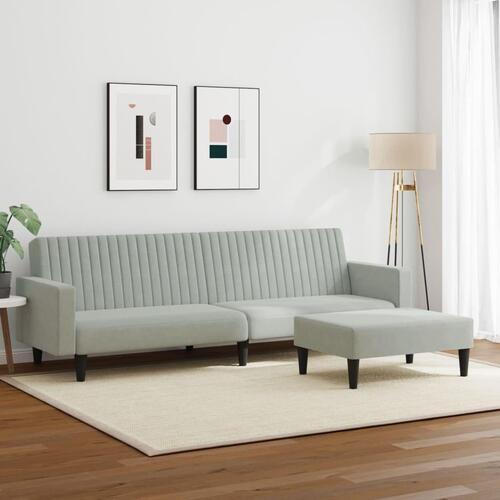 2 personers sofa velour lysegrå