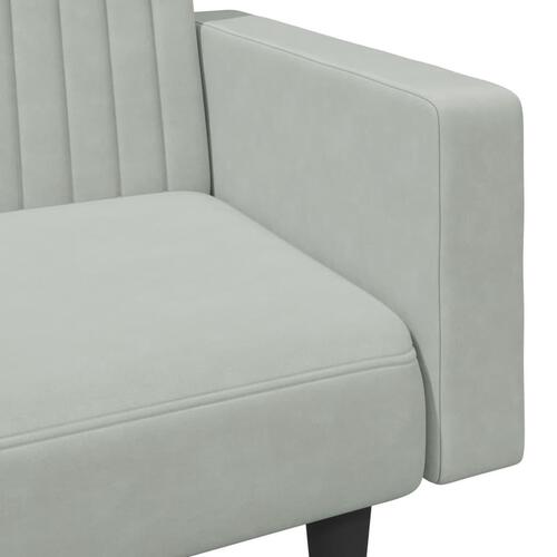 2 personers sofa velour lysegrå