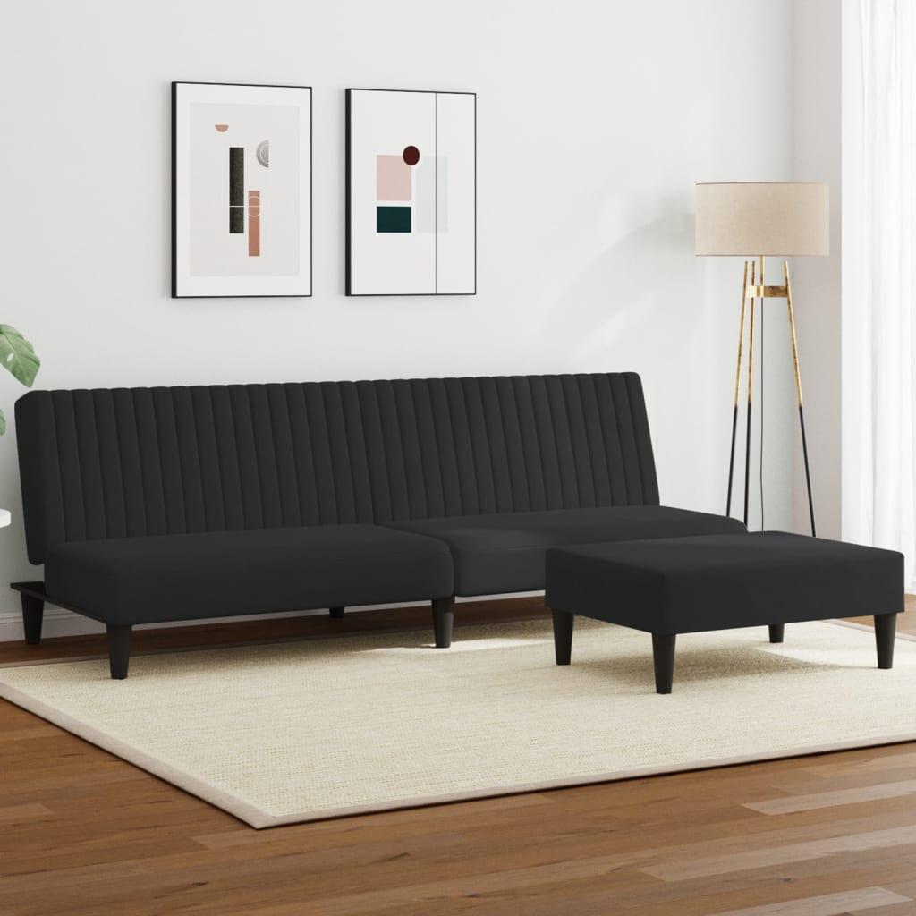 2 personers sofa velour sort