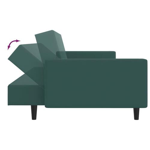 2 personers sofa velour mørkegrøn