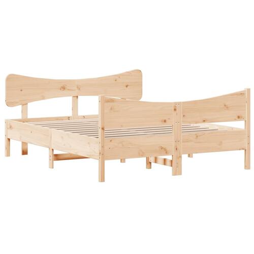 Sengeramme uden madras 135x190 cm massivt fyrretræ hvid